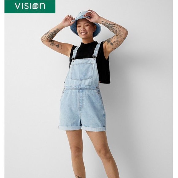 Denim Overalls Jumpsuit Shorts from Simons Twik - Picture 1 of 14